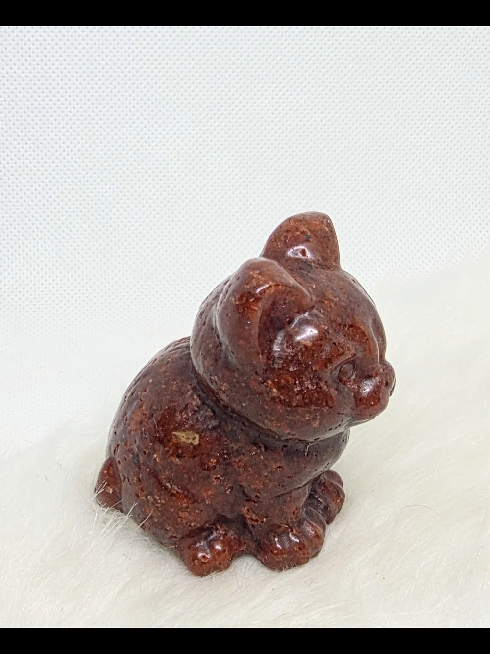 Strawberry Quartz Cat Carving | Natural Crystal Cat Figurine | Pet